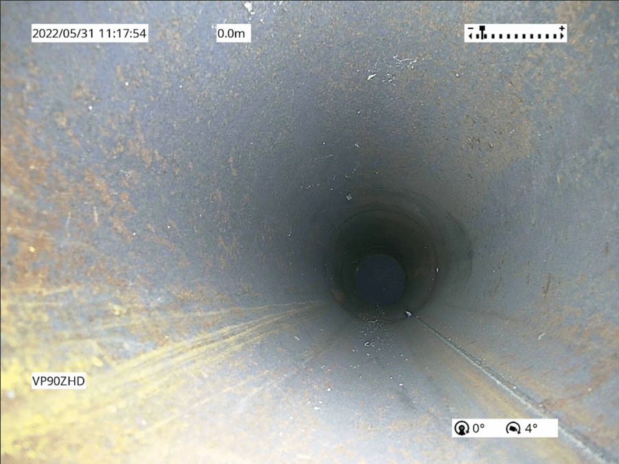 Pipe inspection camera in use